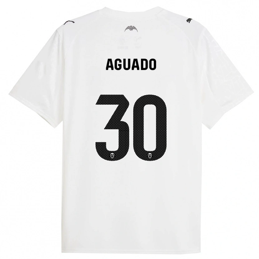 Danxen Enfant Maillot Julia Aguado #30 Blanc Noir Tenues Domicile 2025/26 T-Shirt