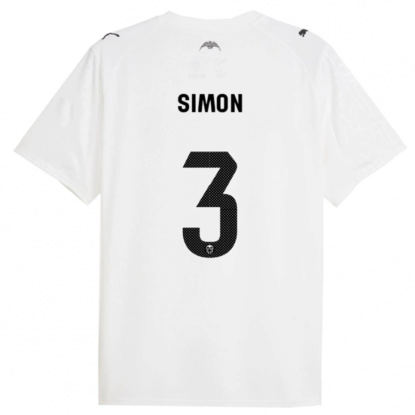 Danxen Enfant Maillot Bénédicte Simon #3 Blanc Noir Tenues Domicile 2025/26 T-Shirt