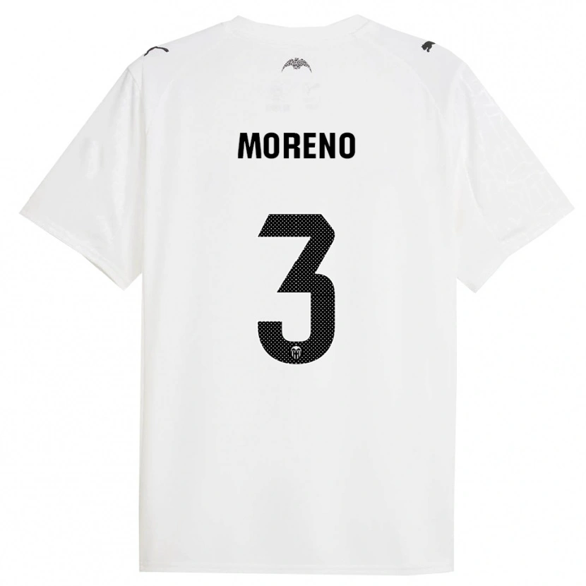 Danxen Enfant Maillot Diego Moreno #3 Blanc Noir Tenues Domicile 2025/26 T-Shirt