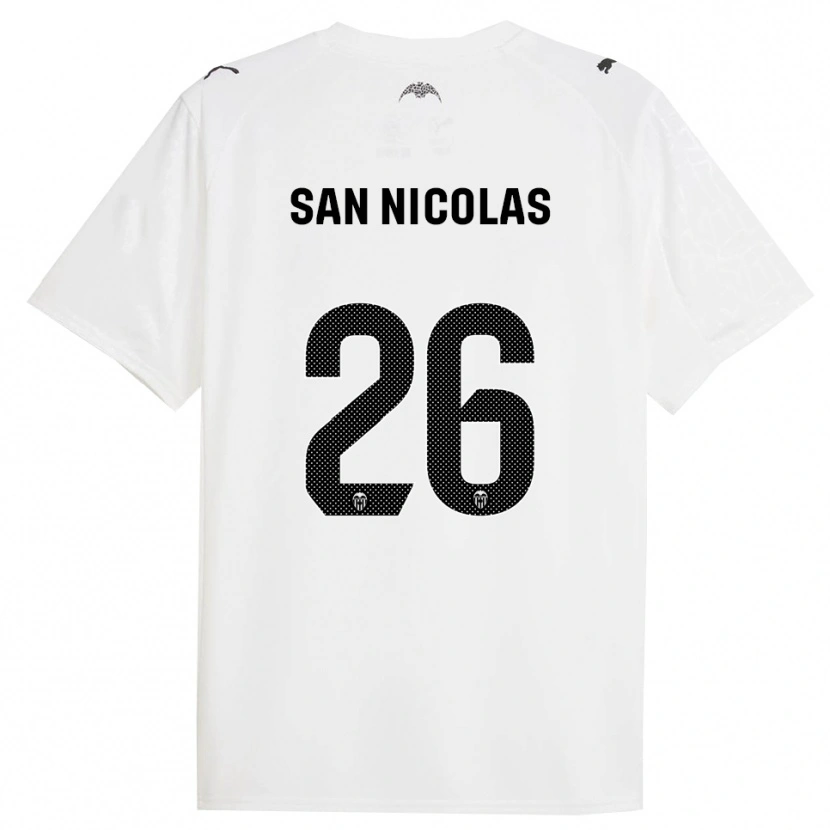Danxen Enfant Maillot Olga San Nicolas #26 Blanc Noir Tenues Domicile 2025/26 T-Shirt