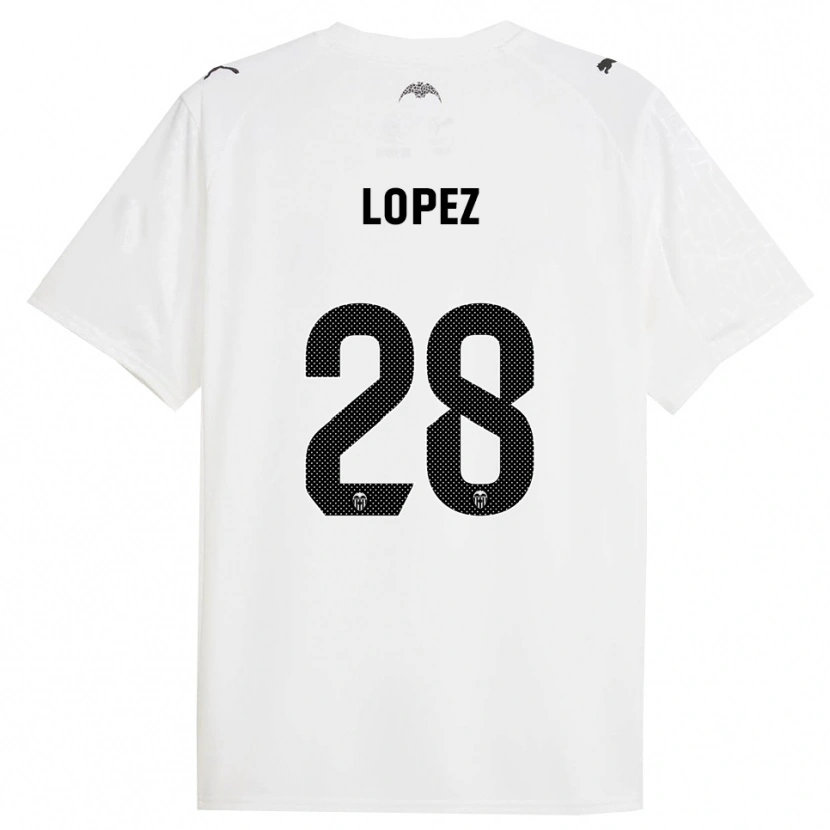 Danxen Enfant Maillot Saray Lopez #28 Blanc Noir Tenues Domicile 2025/26 T-Shirt