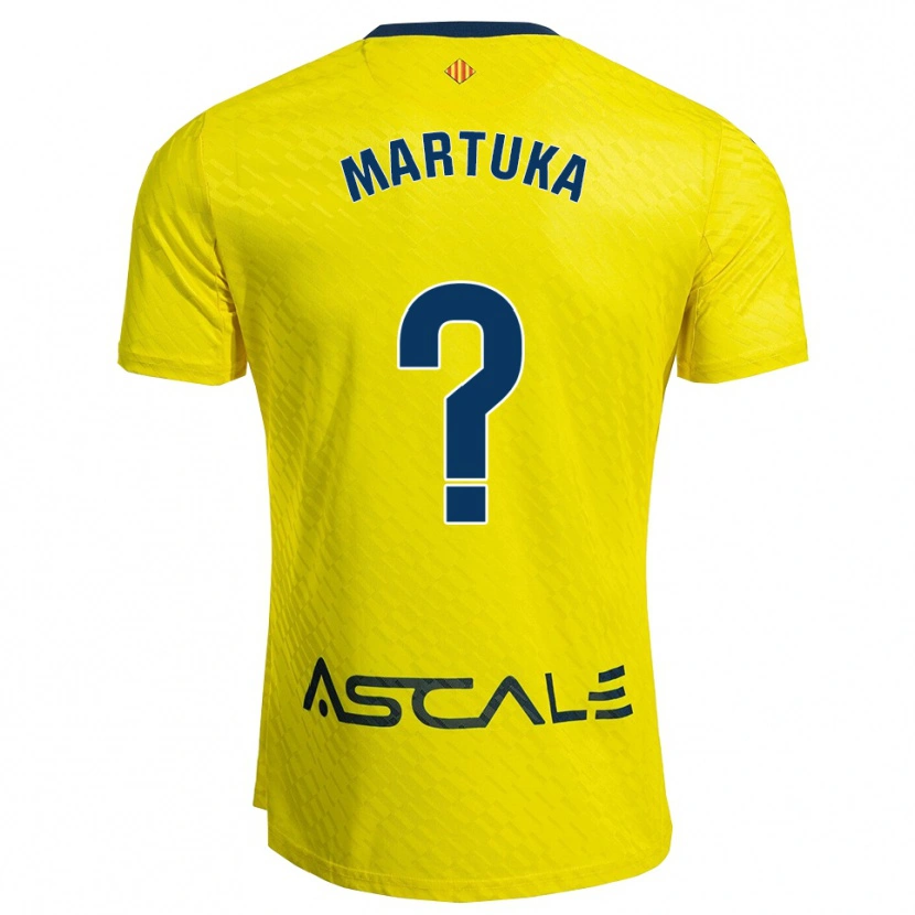 Danxen Enfant Maillot Marta Molinero Velasco #0 Jaune Marine Tenues Domicile 2025/26 T-Shirt
