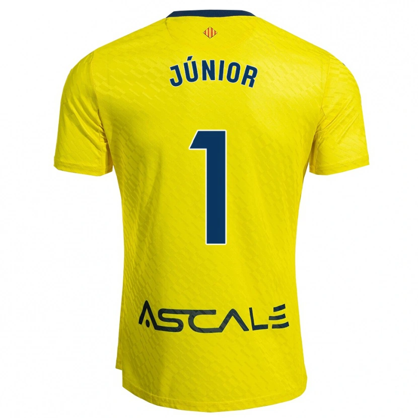 Danxen Enfant Maillot Luiz Júnior #1 Jaune Marine Tenues Domicile 2025/26 T-Shirt