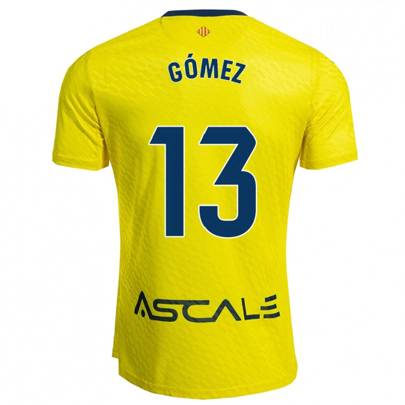 Danxen Enfant Maillot Rubén Gómez #13 Jaune Marine Tenues Domicile 2025/26 T-Shirt