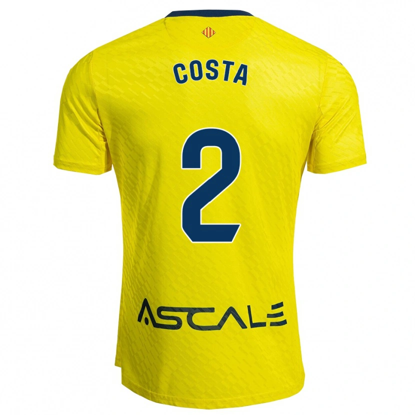 Danxen Enfant Maillot Logan Costa #2 Jaune Marine Tenues Domicile 2025/26 T-Shirt