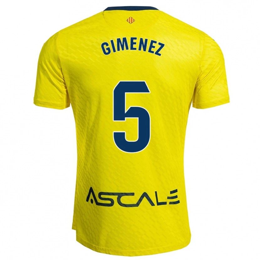 Danxen Enfant Maillot Yenifer Giménez #5 Jaune Marine Tenues Domicile 2025/26 T-Shirt