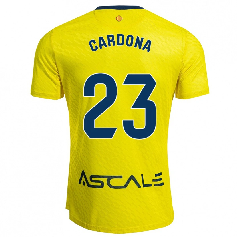 Danxen Enfant Maillot Sergi Cardona #23 Jaune Marine Tenues Domicile 2025/26 T-Shirt