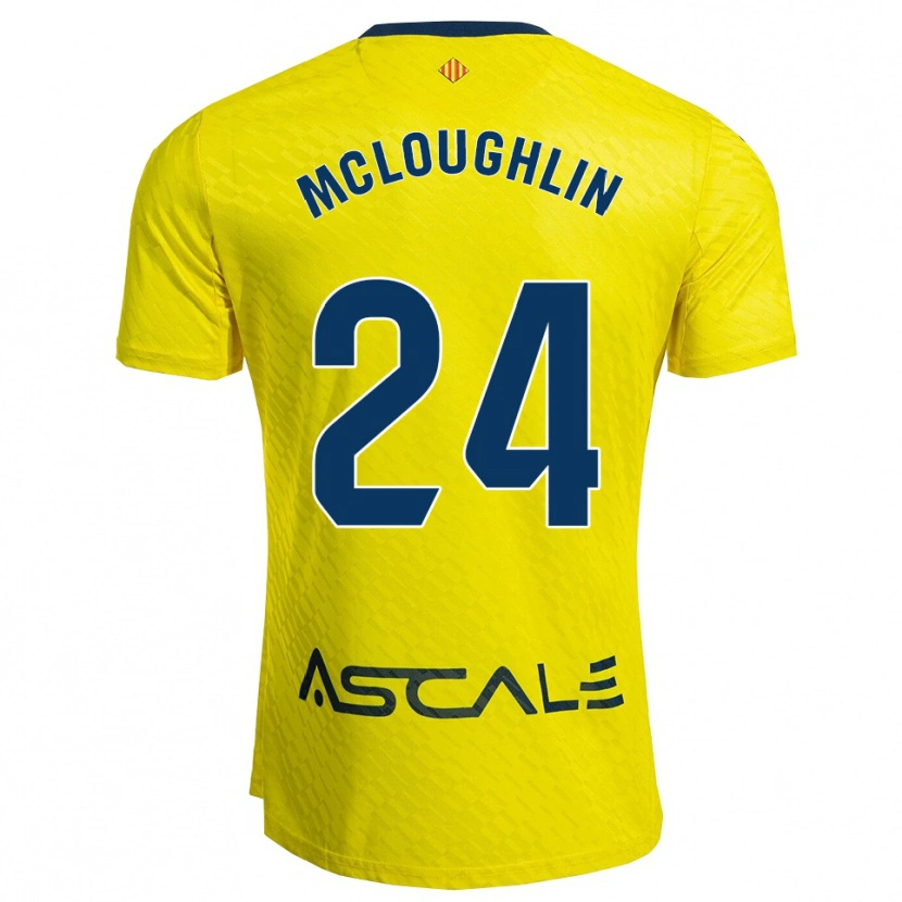 Danxen Enfant Maillot Caden Mcloughlin #24 Jaune Marine Tenues Domicile 2025/26 T-Shirt