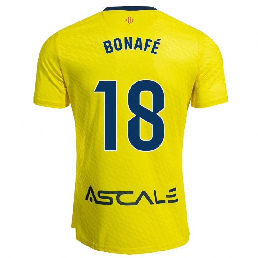 Danxen Enfant Maillot César Bonafé #18 Jaune Marine Tenues Domicile 2025/26 T-Shirt