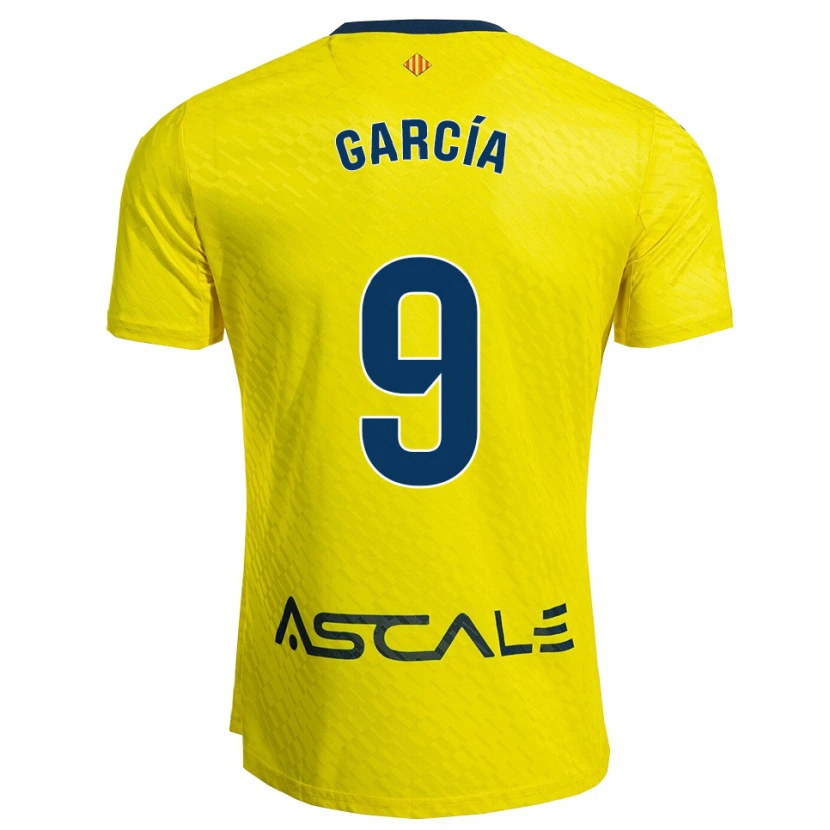 Danxen Enfant Maillot Albert García #9 Jaune Marine Tenues Domicile 2025/26 T-Shirt
