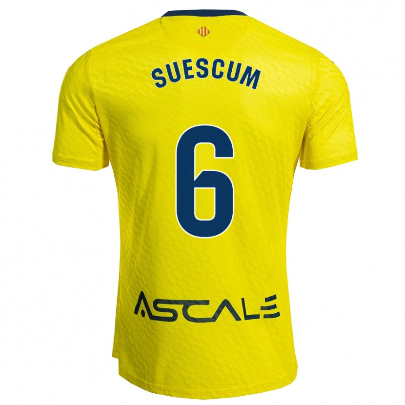 Danxen Enfant Maillot Hugo Suescum #6 Jaune Marine Tenues Domicile 2025/26 T-Shirt