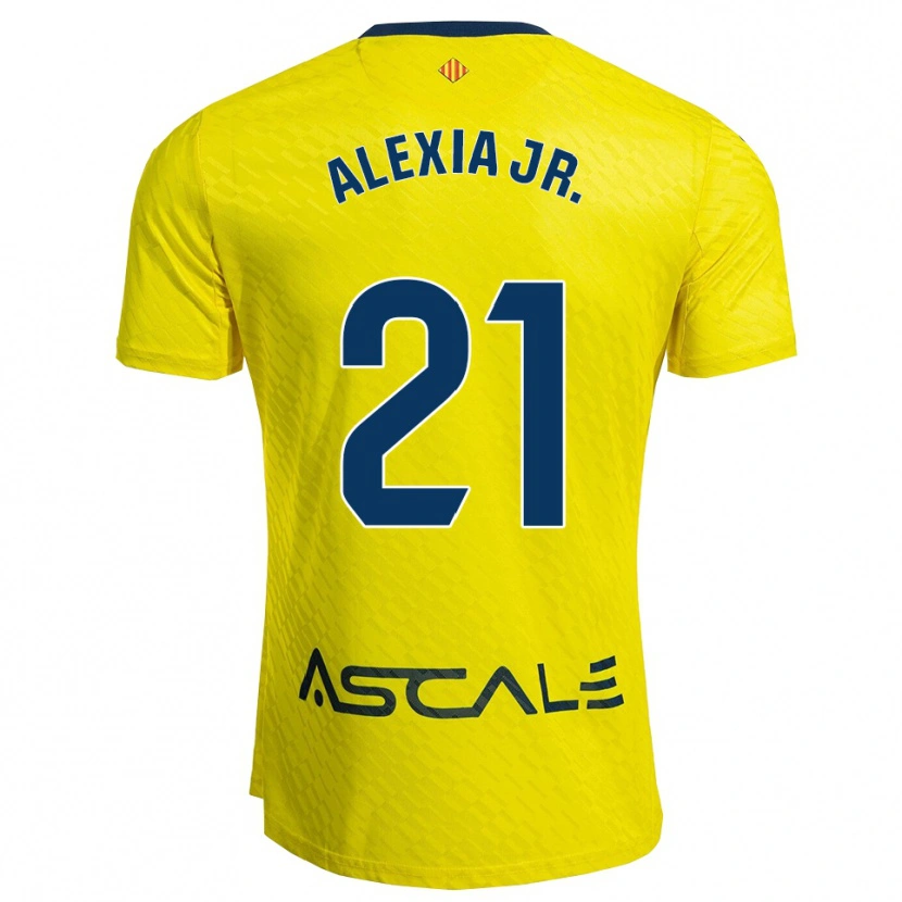 Danxen Enfant Maillot Alexia Blanco Llacuno #21 Jaune Marine Tenues Domicile 2025/26 T-Shirt
