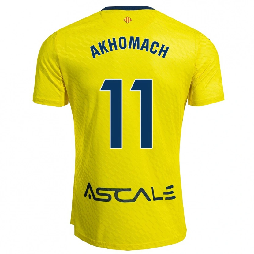 Danxen Enfant Maillot Ilias Akhomach #11 Jaune Marine Tenues Domicile 2025/26 T-Shirt