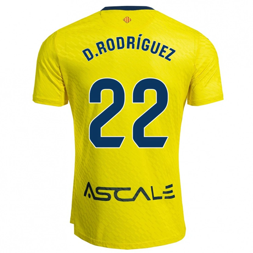 Danxen Enfant Maillot Daniel Rodríguez #22 Jaune Marine Tenues Domicile 2025/26 T-Shirt