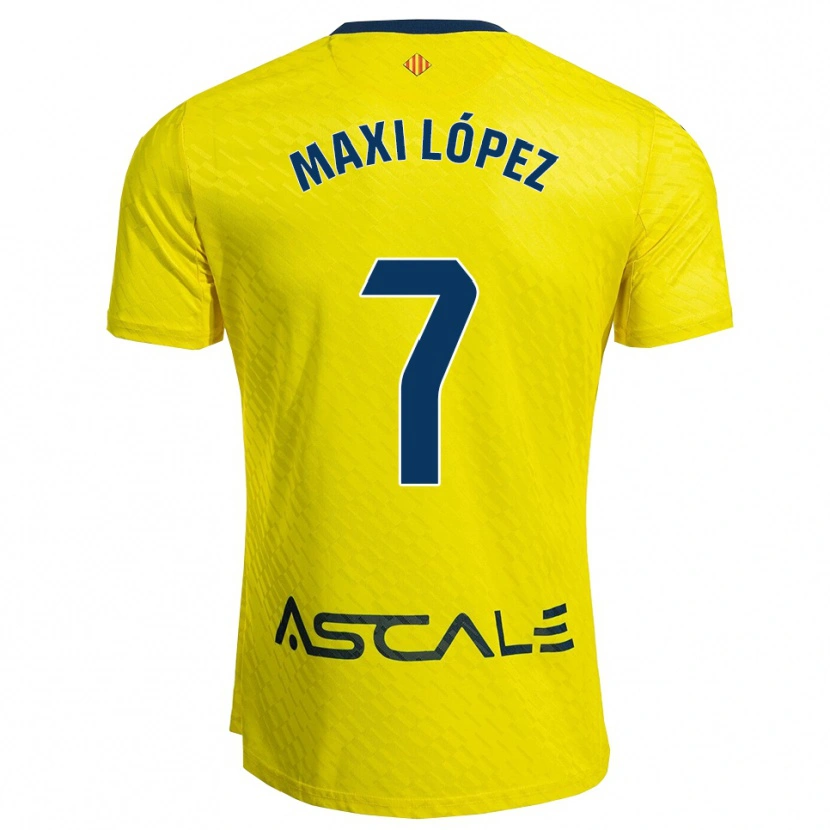 Danxen Enfant Maillot Maxi López #7 Jaune Marine Tenues Domicile 2025/26 T-Shirt