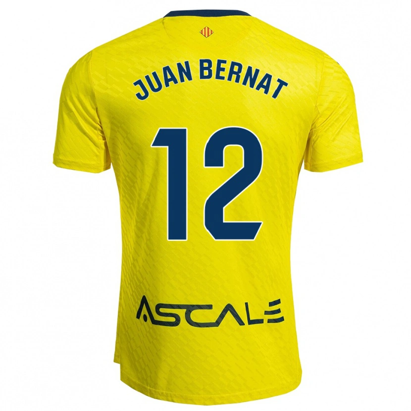 Danxen Enfant Maillot Juan Bernat #12 Jaune Marine Tenues Domicile 2025/26 T-Shirt