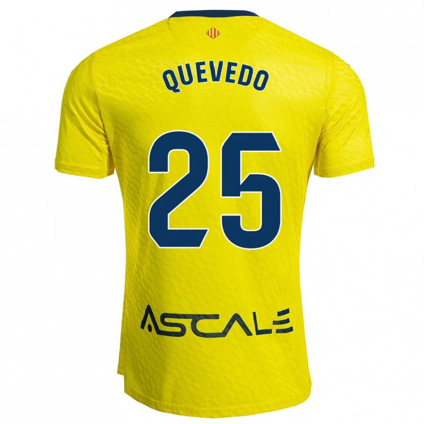 Danxen Enfant Maillot Alex Quevedo #25 Jaune Marine Tenues Domicile 2025/26 T-Shirt