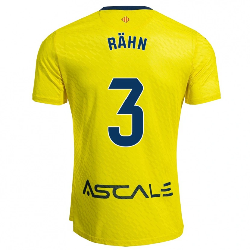 Danxen Enfant Maillot Ronan Rähn #3 Jaune Marine Tenues Domicile 2025/26 T-Shirt