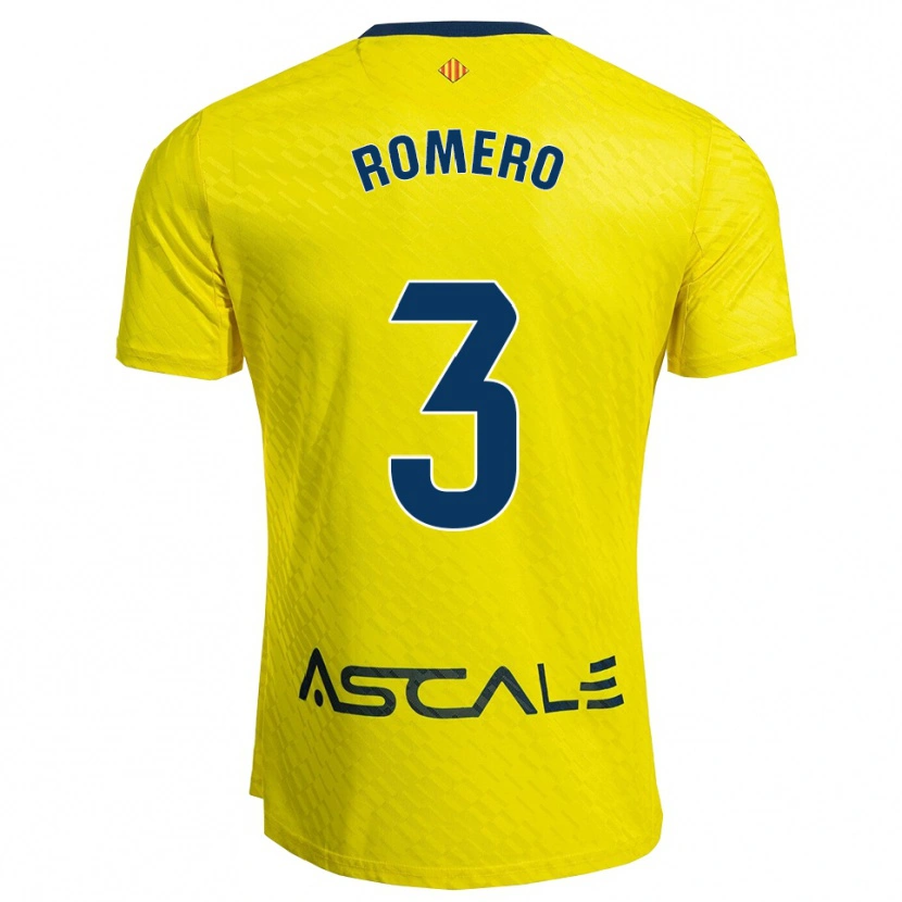 Danxen Enfant Maillot Cristo Romero #3 Jaune Marine Tenues Domicile 2025/26 T-Shirt