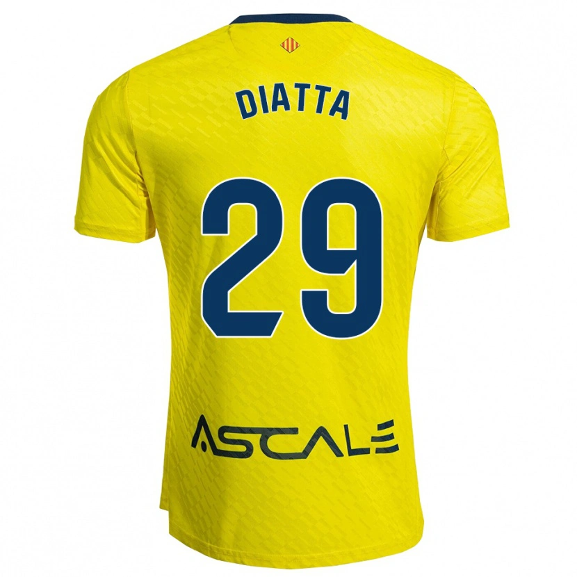 Danxen Enfant Maillot Alassane Diatta #29 Jaune Marine Tenues Domicile 2025/26 T-Shirt