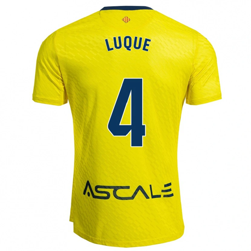 Danxen Enfant Maillot Pedro Luque #4 Jaune Marine Tenues Domicile 2025/26 T-Shirt