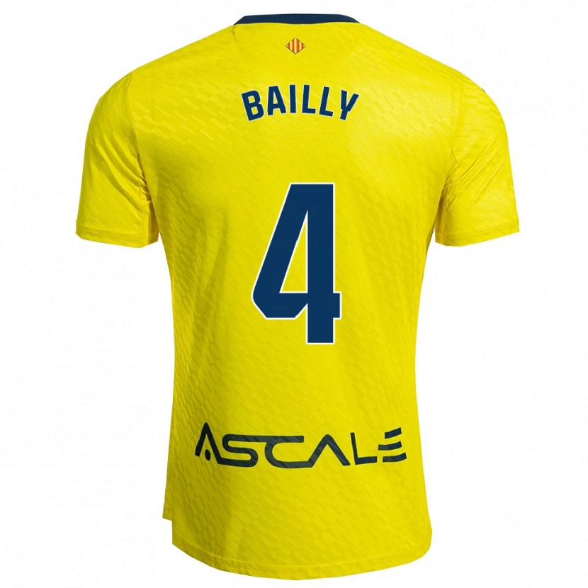 Danxen Enfant Maillot Eric Bailly #4 Jaune Marine Tenues Domicile 2025/26 T-Shirt
