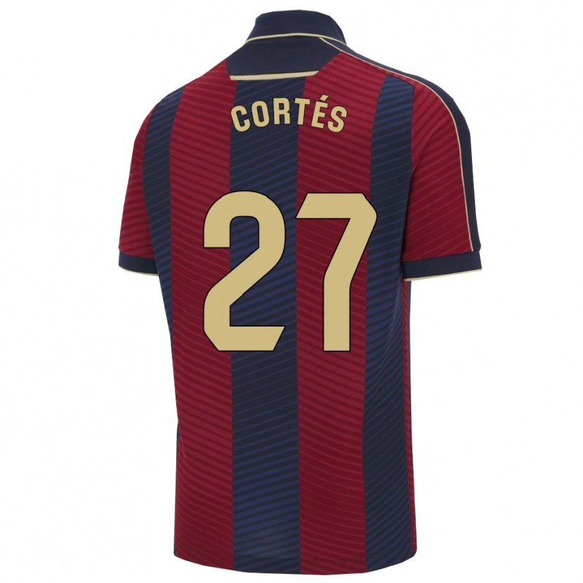 Danxen Enfant Maillot Paco Cortés #27 Rouge Marine Tenues Domicile 2025/26 T-Shirt