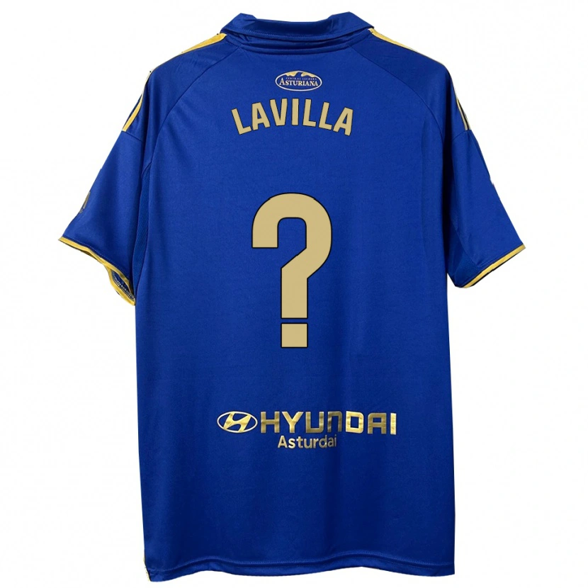 Danxen Enfant Maillot Martín Lavilla #0 Bleu Or Tenues Domicile 2025/26 T-Shirt