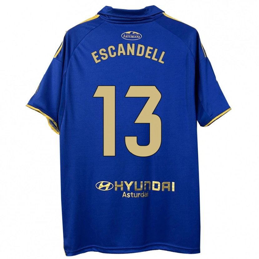 Danxen Enfant Maillot Aarón Escandell #13 Bleu Or Tenues Domicile 2025/26 T-Shirt