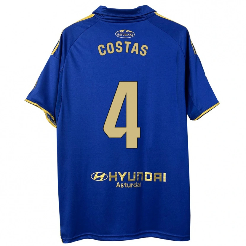 Danxen Enfant Maillot David Costas #4 Bleu Or Tenues Domicile 2025/26 T-Shirt