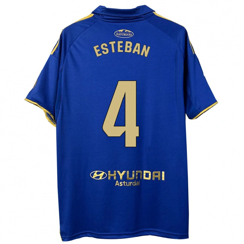 Danxen Enfant Maillot Marco Esteban #4 Bleu Or Tenues Domicile 2025/26 T-Shirt