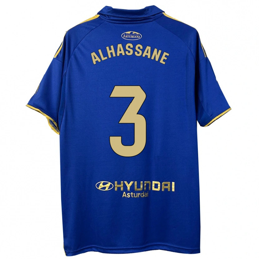 Danxen Enfant Maillot Rahim Alhassane #3 Bleu Or Tenues Domicile 2025/26 T-Shirt