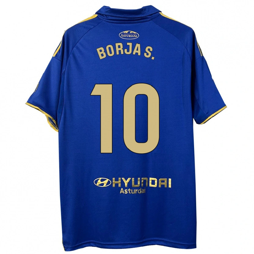 Danxen Enfant Maillot Borja Sánchez #10 Bleu Or Tenues Domicile 2025/26 T-Shirt
