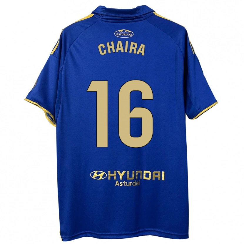 Danxen Enfant Maillot Ilyas Chaira #16 Bleu Or Tenues Domicile 2025/26 T-Shirt