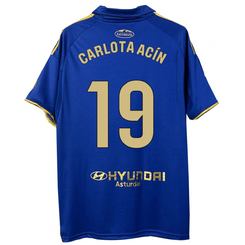 Danxen Enfant Maillot Carlota Acin Casajus #19 Bleu Or Tenues Domicile 2025/26 T-Shirt