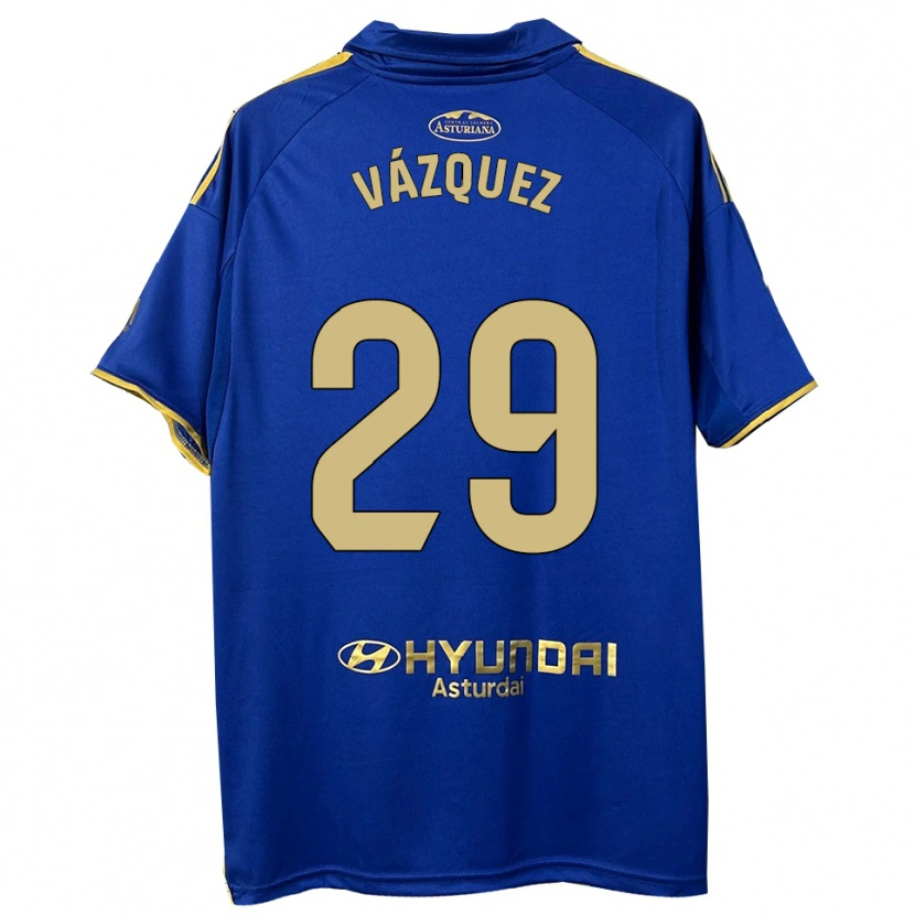 Danxen Enfant Maillot Jaime Vázquez #29 Bleu Or Tenues Domicile 2025/26 T-Shirt