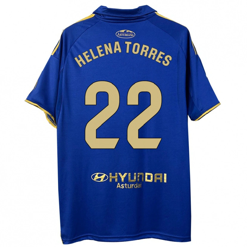 Danxen Enfant Maillot Helena Torres Maiquez #22 Bleu Or Tenues Domicile 2025/26 T-Shirt