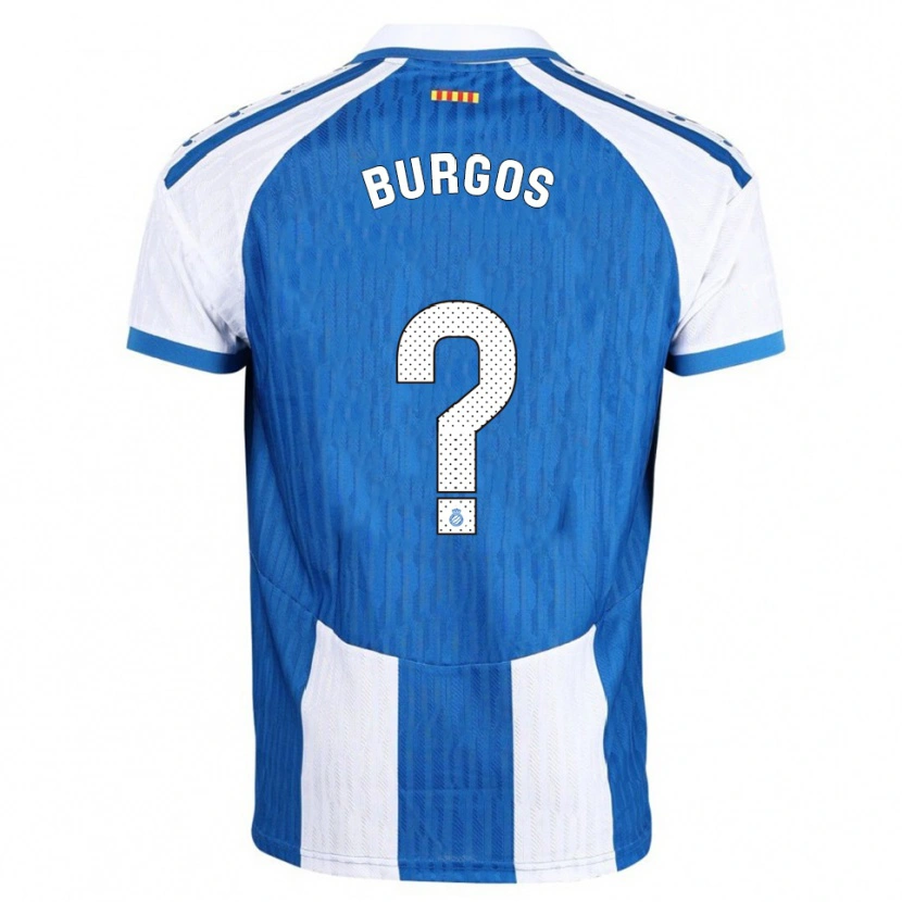 Danxen Enfant Maillot Hugo Burgos #0 Bleu Blanc Tenues Domicile 2025/26 T-Shirt