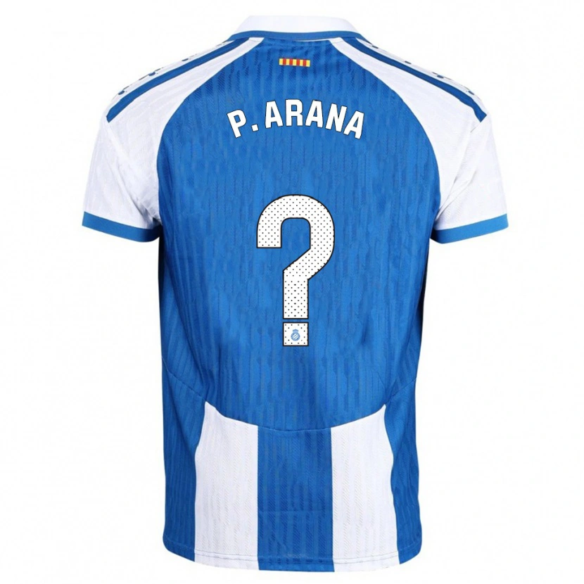 Danxen Enfant Maillot Paula Arana Montes #0 Bleu Blanc Tenues Domicile 2025/26 T-Shirt