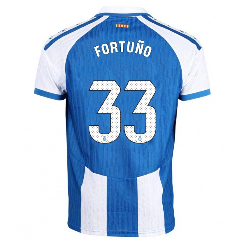 Danxen Enfant Maillot Ángel Fortuño #33 Bleu Blanc Tenues Domicile 2025/26 T-Shirt
