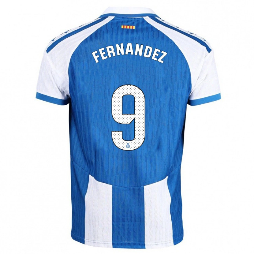 Danxen Enfant Maillot Roberto Fernández #9 Bleu Blanc Tenues Domicile 2025/26 T-Shirt