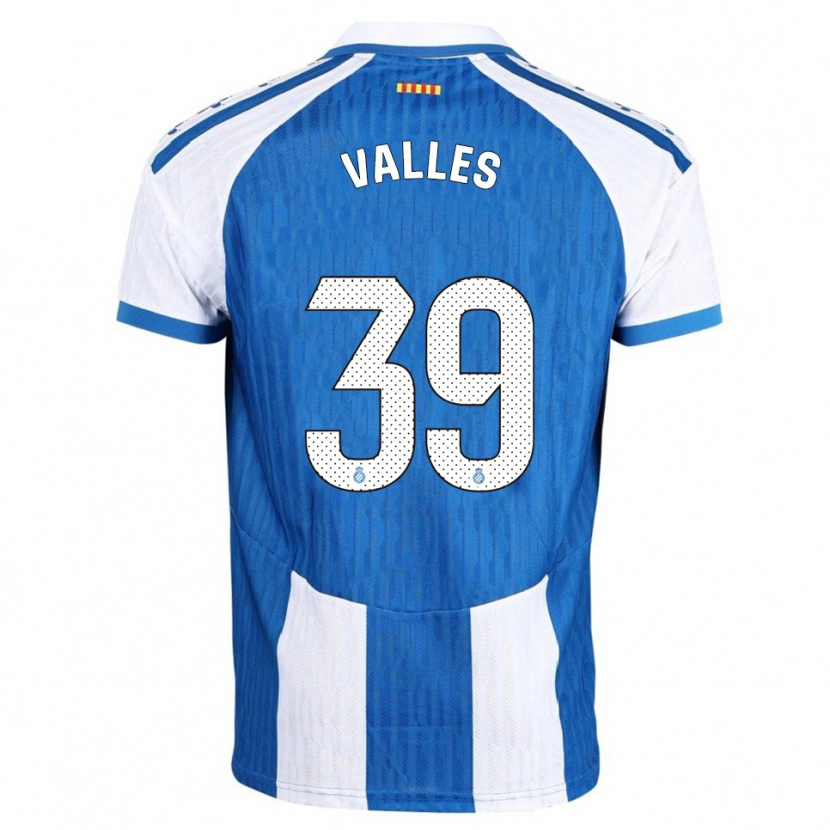 Danxen Enfant Maillot Gastón Valles #39 Bleu Blanc Tenues Domicile 2025/26 T-Shirt