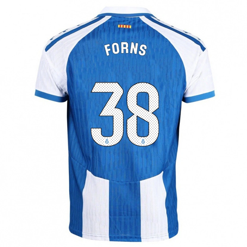 Danxen Enfant Maillot Ian Forns #38 Bleu Blanc Tenues Domicile 2025/26 T-Shirt