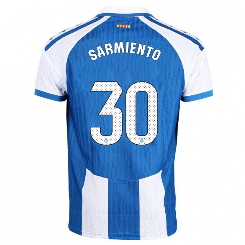 Danxen Enfant Maillot Izan Sarmiento #30 Bleu Blanc Tenues Domicile 2025/26 T-Shirt