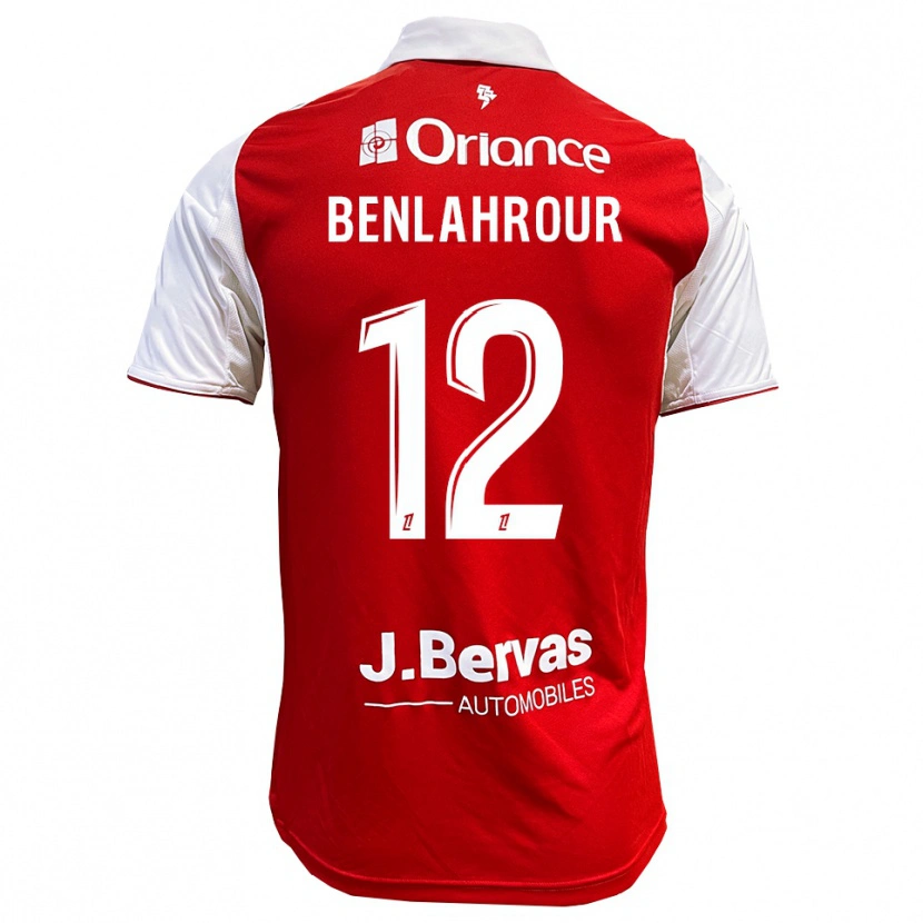Danxen Enfant Maillot Ilyes Benlahrour #12 Rouge Blanc Tenues Domicile 2025/26 T-Shirt