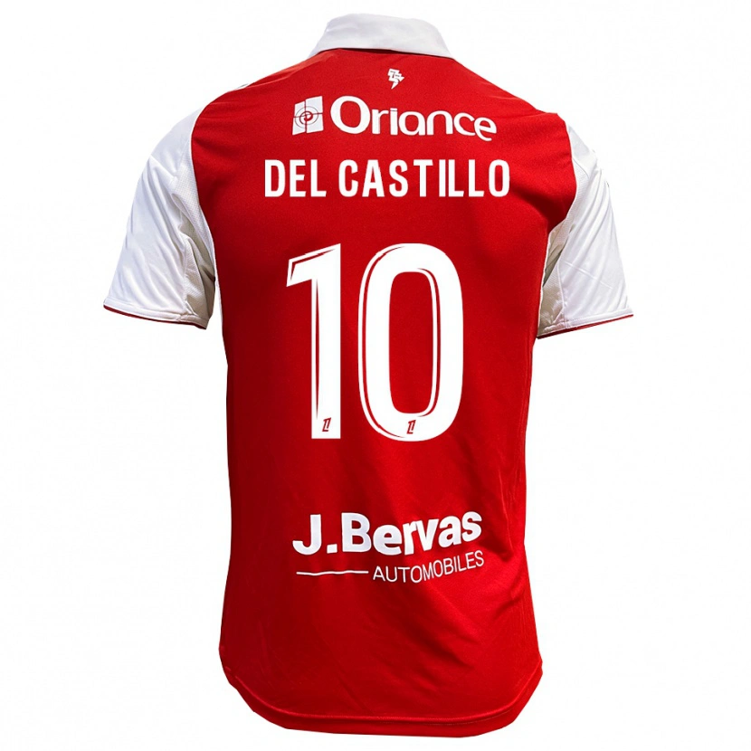 Danxen Enfant Maillot Romain Del Castillo #10 Rouge Blanc Tenues Domicile 2025/26 T-Shirt