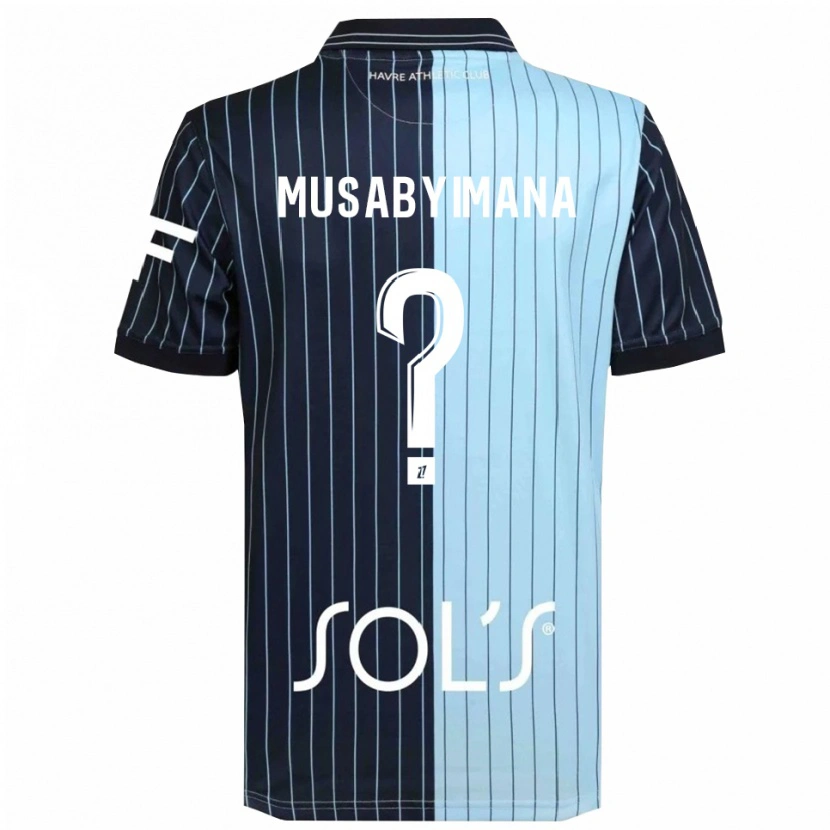 Danxen Enfant Maillot Thierry Musabyimana #0 Marine Bleu Ciel Tenues Domicile 2025/26 T-Shirt