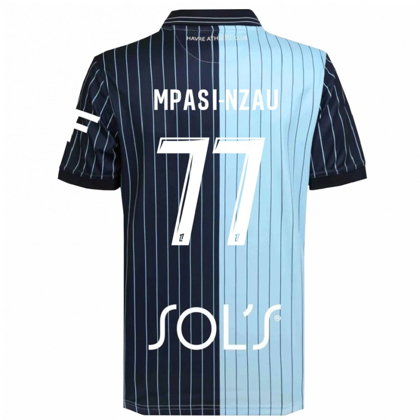 Danxen Enfant Maillot Lionel Mpasi-Nzau #77 Marine Bleu Ciel Tenues Domicile 2025/26 T-Shirt