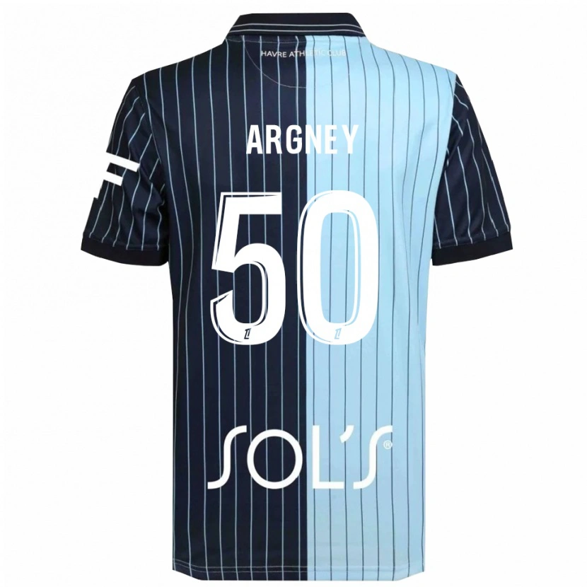 Danxen Enfant Maillot Paul Argney #50 Marine Bleu Ciel Tenues Domicile 2025/26 T-Shirt