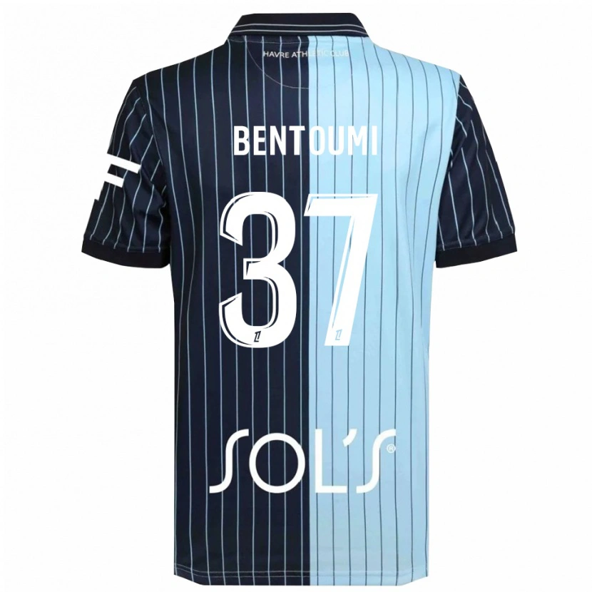 Danxen Enfant Maillot Mokrane Bentoumi #37 Marine Bleu Ciel Tenues Domicile 2025/26 T-Shirt